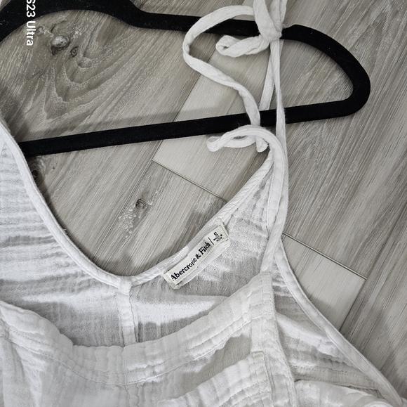 White Gauze Tie-Strap Romper Sz S - Picture 7 of 8